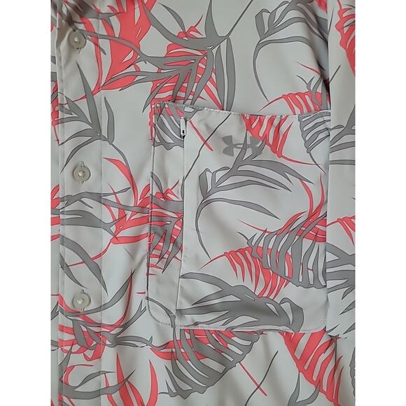 Under Armour Dockside Shirt Men’s 2XL Palm Pattern Quick Dry Boating EUC - Picture 4 of 8